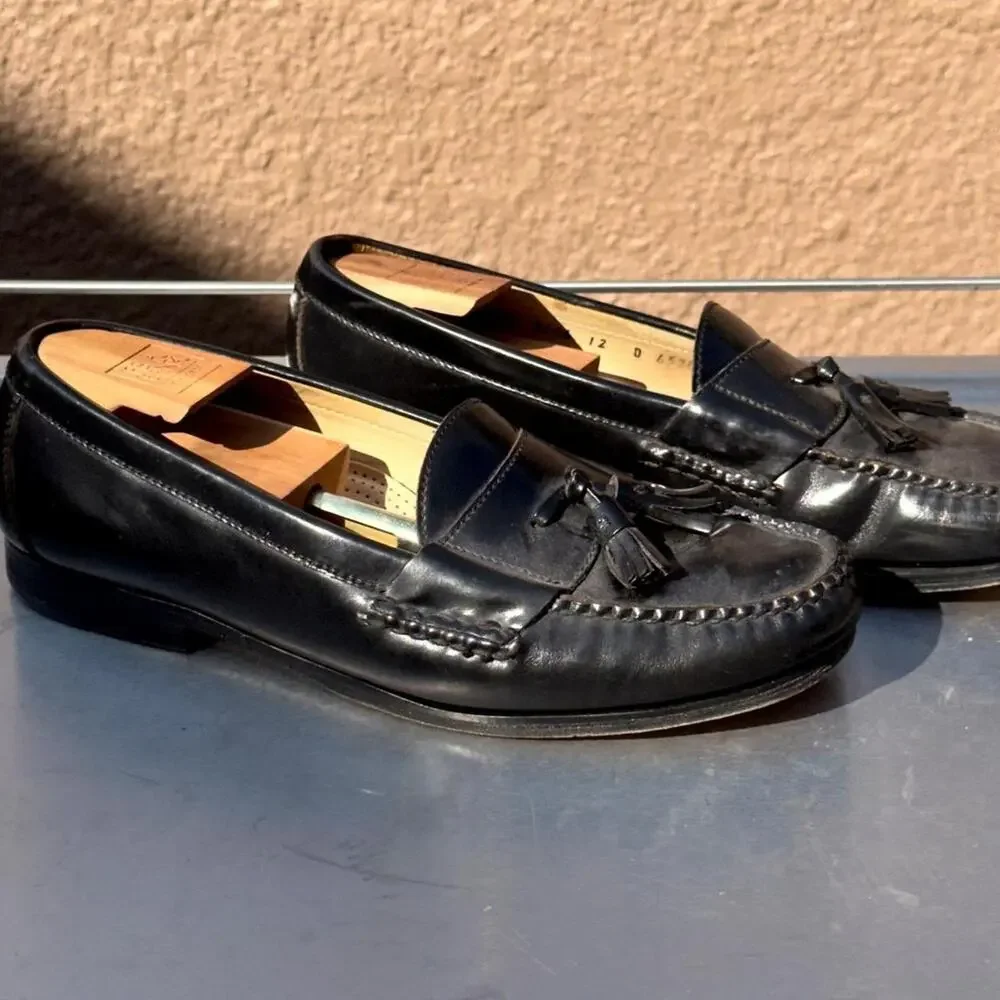 Cole Haan Black Leather Loafers with Tassel - Size 12 D
